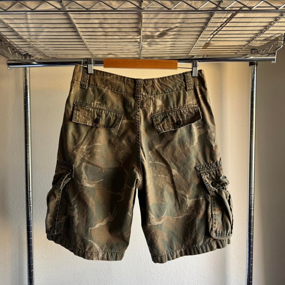 Levis Signature Authentics Camo Cargo Shorts Mens 32 Olive Khaki Utility Y2K